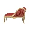 Méridienne baroque rouge fleurie - meuble baroque
