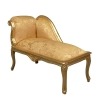 Méridienne baroque satinée dorée - meubles style baroque