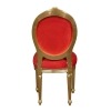 Louis XVI roter Stuhl und vergoldetes Holz