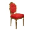 Chaise Louis XVI en velours rouge