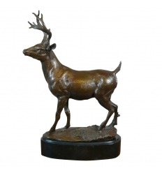 Sculpture - statuette of a bronze deer