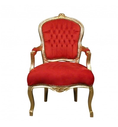 Louis XV Sessel barock rot und gold