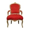 Barok czerwony i złoty Ludwika XV fotel