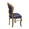 Baroque blue royal chair in carved wood - Baroque chairs
