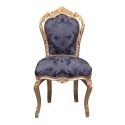 Chaise baroque bleu roi