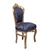 Barock stol blå kung snidat trä - barock möbler och stolar store