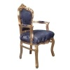 Baroque armchair royal blue -