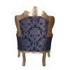 Fotel w stylu barokowym, niebieski royal -