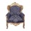Fotel królewski niebieski barokowy