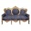 Blå kung barock soffa