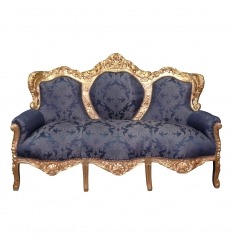 King blue baroque sofa