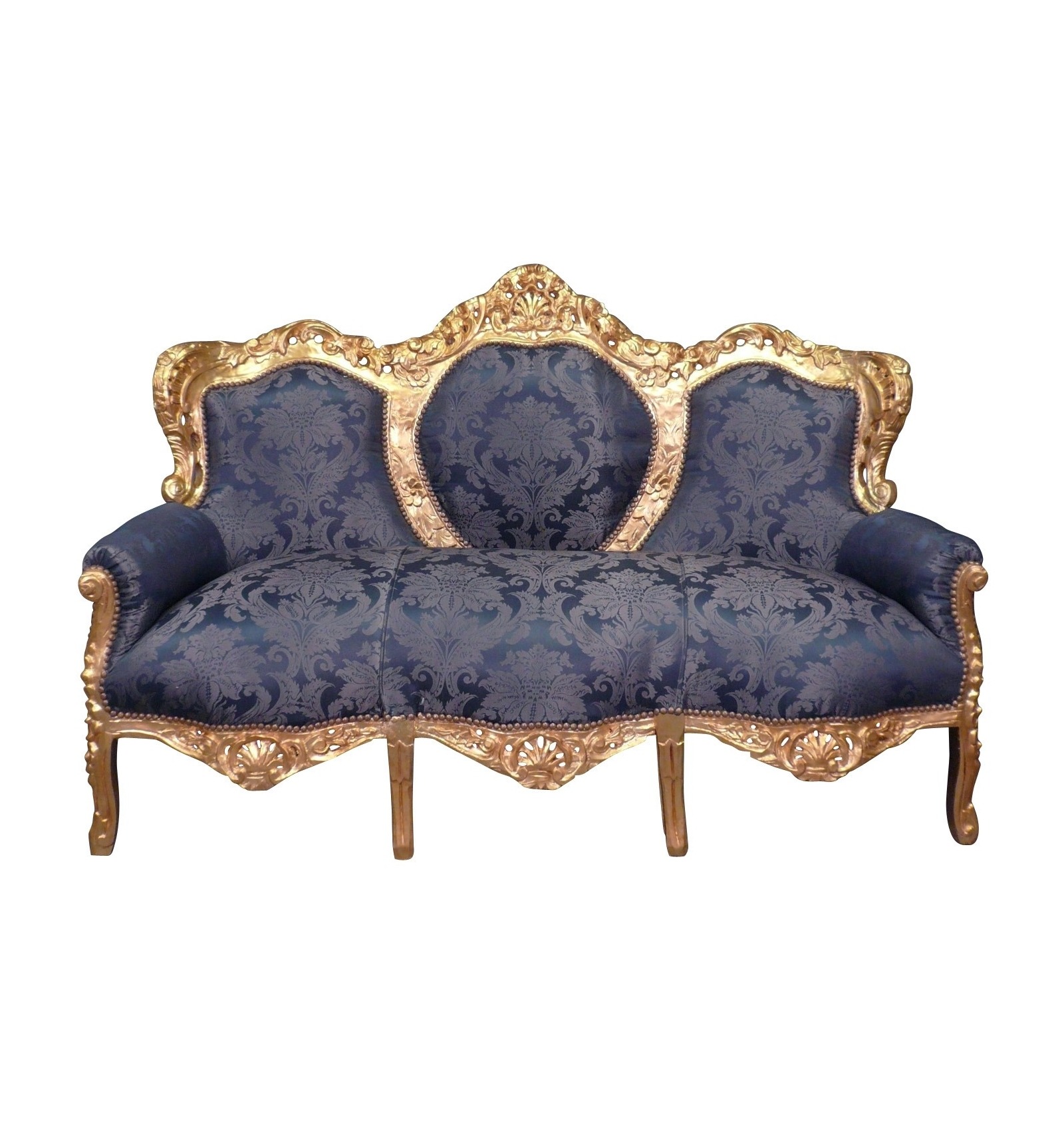 Sofá rey azul barroco - Muebles barrocos