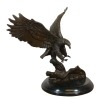 Statue en bronze d'un aigle se posant - sculptures bronze oiseaux