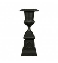 Medicis cast iron vase on base-H: 104.5 cm