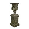  Vaso de Medicis, de ferro fundido, com base estilo - H: 69 cm - Vasos De Medicis - 