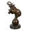 Statue en bronze - L'éléphant sur la balle