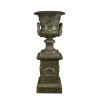  Vasque - Vase Médicis en fonte avec socle style - H: 69 cm - Vases Médicis - 