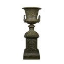 Medicis cast iron vase on base - H: 112 cm