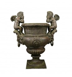 Vase aus Gusseisen Medicis angelots H: 99 cm