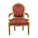 Cadeira Louis XVI vermelho estilo barroco - Cadeira Louis XVI
