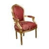 Nojatuoli Louis XVI punainen tyyli barokki - Tuoli Louis XVI