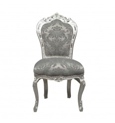 Chaise baroque en tissu gris