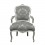 Louis XV armchair satin gray