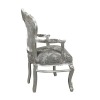 Barock stol i grå Tyg rokoko - barock möbler - 