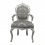Barock Sessel aus grauem Rokoko-Stoff