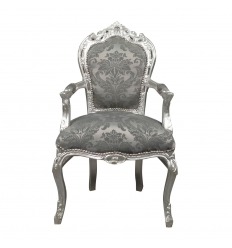 Barock stol i rokoko grå tyg