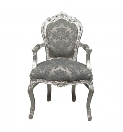 Barokki tuoli harmaa kangas rokokoo - barokkihuonekalut - 