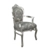 Barokní židle z šedé látky rokokový - barokní nábytek - 