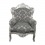 Baroque gray satin armchair