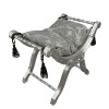 Baroque bench grey Rococo fabric-baroque furniture for the living room - 