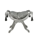 Baroque bench grey Rococo fabric-baroque furniture for the living room - 