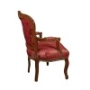 Červená Louis XV židle v masivu -