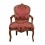 Louis XV stoel rood massief hout