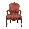 Červená Louis XV židle v masivu -