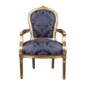  Кресло барокко Королевский синий Людовика XVI - Стул барокко Людовика XVI - 