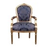  Louis XVI armchair royal blue baroque style - Baroque Louis XVI armchair - 
