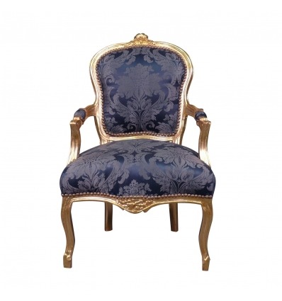 Louis XV szék kék király - bútorok és ülő Louis XV. - 