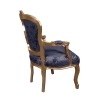 Louis XV armchair royal blue - Louis XV furniture and seating - 