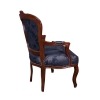 Sillón Luis XV azul - Muebles estilo Luis XV -