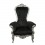 Baroque armchair Throne in black velvet
