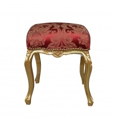 Baroque red and golden pouf