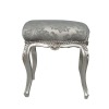 Gray baroque pouf and silver wood - Baroque pouf