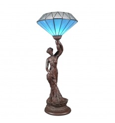 Lampa Tiffany niebieska diamentowa