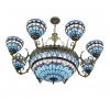 Araña azul Tiffany de la serie Monaco - Iluminación de arte y decoración