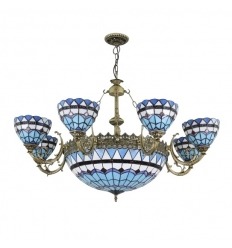 Ljuskrona Tiffany blue av medelhavs-serien