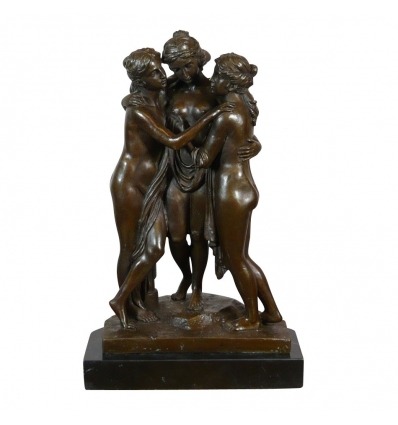 Statue en bronze - Les trois grâces - Sculptures de déesses Grecques - 